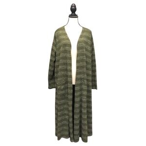 Lularoe Green Stripe Cardigan Sweater